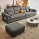 
Dudumeijia Fabric Sofa Living Room 2025 New Detachable Washing Sofa Simple Handrail Storage Cotton and Lines Sofa 528#