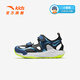 ANTA Children's Sandals Boys Beach Shoes 2025 Summer New Baotou Sports Shoes Student Running Shoes Frame Shoes Black/Bicheng Blue-4 Size 31