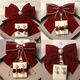 Aimophie Old Phoenix Gold Store Velvet Bow Headdress Bridal Earring Set Women's Wedding Engagement Hair Accessories Simple and Atmospheric 2-Bow Hairpin + 1 Ear Patch