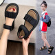 
Huilirui girls sandals summer 2025 new children's fashionable beach shoes girls medium big children soft sole princess sandals summer 723 beige 35 size