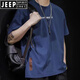 JEEP SPIRIT男装春夏季宽松纯棉T恤百搭男士夏天透气圆领短袖简约上衣服T 白色#1365【短袖-纯棉】 S 【建议90-115斤】