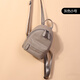 LMK French LMK Genuine Leather Sac à dos pour les femmes Small 2025 Nouvelles femmes occasionnelles Femmes Femmes et voyage Mini Backpack Grey Small Trumpet [Cowhide]