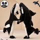 Woodcutter couple one-piece pajamas female student autumn and winter cartoon coral velvet plus velvet thickened home clothes men's loose coral velvet-YPF#3890# [zippered one-piece] M 165c women's L size [weight 100-120Jin [Jin equals 0.5 kg]]