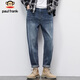 Paul Frank Jeans Men's Autumn and Winter Pants Men's American Retro Trendy Casual Pants Men's Slim Pants Blue 32