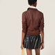 MIU MIU [Gift] Miao Miao Women's Cotton Cardigan Knitted Sweater Cocoa Brown 36