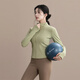 Fluniyu Sports Jacket Women's Slim Sports Long Sleeve Yoga Top Professional Pilates Training Outdoor Running Fitness Jacket Cardamom Green Slim Fit XL Recommended 115-130 Jin Jin equals 0.5 kg