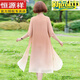 Hengyuanxiang fette Mutter Sommer Cheongsam Kleid Sommer Chiffon Rock Großgröße 2025 Neues Frauenmuttertemperament mittleren Alters 6628 Pink Lotus Powder 7xl Empfohlen 170-180jin [Jin gleich 0,5 kg]