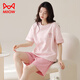 Catman (Miiow) Summer Pure Cotton Pajama для женщин 2025 Новая женская домашняя одежда с короткими рукавами можно носить на внешнем тонком стиле A9856 Milk Tea Bear XL 120-140JIN [JIN равно 0,5 кг]]]]