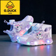 G.Duckkids Little Yellow Duck Girls Sportschuhe 2025 Neue Frühlings- und Sommer -Freizeit vielseitige leuchtende Sportpony Lily Mesh Schuhe B689 Pink Double Net 22 Innere Länge ungefähr 14 cm