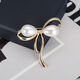 Brooch for women, high-end corsage for women, neckline anti-exposure buckle, cardigan pin, large clothing accessories, non-shoe shine wipes, bow brooch - gold + silver (2 pieces)