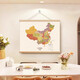 
New China map decoration paintings, living room, rental house scroll paintings, student dormitory bedside mural stickers 16851 80*60+ solid wood scrolls + oil canvas picture lanyard craftsmanship