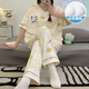 Chuangjingyi chose pajamas with chest pads for women in spring and autumn short-sleeved trousers for winter cute cartoon suits for summer sweet ladies home clothes XYL-9207# [with chest pads] M [85-100Jin[Jin equals 0.5 kg]]