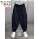 Pic de bois (tucano) grande taille 300 Jin [Jin est égal à 0,5 kg] coton mince d'été et pantalon décontracté en lin pour hommes drapant lin raide pantalon harem neuf points noir [bon truc sélectionné] xl recommandé 90-130 Jin [Jin est égal à 0,5 kg]
