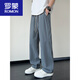
ROMON men's pants summer thin mesh breathable straight ice silk pants for boys gray American quick-drying pants casual trousers 6636 black + 6636 military green M