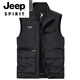 
JEEP SPIRIT high-end brand 2025 spring and autumn vest men multi-pocket middle-aged and elderly photography vest casual fishing workwear horse clip men gray M