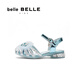Belle Children's Shoes Symphony Princess Style Sandals Women's 2025 Xia Xin Mall Same Style Girls' Rhinestone Sandals A6203B65 Blue 32