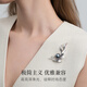 GiO jewelry Tahitian seawater black pearl brooch 925 silver self-worn birthday gift for wife and girlfriend