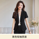 FHHUABD灰色短袖西装外套女2025夏季新款正式场合职业装短款时尚西服套装 9928灰色西装 S