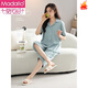 Modal 2025 new pajamas for women in summer thin pure cotton short-sleeved cropped pants home clothes for women in summer can wear out suits 9893# M [Suggested 80-100Jin [Jin equals 0.5 kg]]