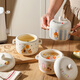 Sheli Cute Ceramic Stewing Cup Household Small Soup Cup with Cover Steamed Egg Bowl Isolated Water Stewing Steaming Cup Stewing Soup Crock Pot Stewing Bird's Nest Balloon Dog-Stewing Cup 550ML 500ml Can be steamed, baked or microwaved