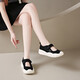 Mary Jane Single-Schuhe Frauen Spitze Hollow Mesh atmungsaktiv dicker Sohle Slow-Step-Schuhe Nicht-rutschfeste Kleidung-resistente lässige und modische Mutterschuhe YGNX-672 Beige 37