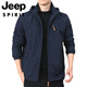 JEEP SPIRIT户外男士外套秋冬季2025新款中年男装秋装上衣服加绒夹克男春秋厚 9898黑色 款 加绒 M