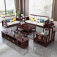 Wenting Yayuan Solid Wood Sofa Living Room New Chinese-style corner Guifei fabric combination Light luxury small apartment furniture 9915 1.35m drawer tea table 9901# [Frame] Cotton linen cover
