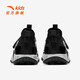 ANTA Children's Sandals Men's Big Children's Shoes 2025 Summer New Breathable Velcro Shark Toe Outdoor Beach Shoes Black/Silver-1 34