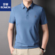 Lomon Light Luxus High-End-Kurzärärmel-T-Shirt Herreneis Seide Neue Sommer-Revers Maulbeer-Seiden lässige dünne Polo-Hemd Himmelblau 1 Eyy 1421 M 165