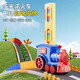 Blocs de construction domino pour enfants Cartes d'assemblage de train électrique Toys éducatifs Goed Golden Autumn Orange Domino Train [40pcs]
