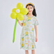 
DEESHA [7A Antibacterial Soft Cotton] Girls' Light and Breathable Mesh Night Dress Children's Summer Short Sleeve Home Dress