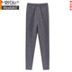 Pantalones de otoño de hombres modales para pantalones calientes sin calor y no marcados en espesas y de vellón de estilo delgado en el interior con leggings Pantalones de algodón de algodón Pantalones de línea en invierno negro y gris [Volana de doble cara calentada sin marca] L 17080-105Jin [Jin equivale a 0.5 kg]