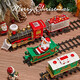 Jihu Christmas Electric Train Track Auto Toy Boy Boy Set Simulation Hochgeschwindigkeitsschiene Kinder Retro Dampfzug Fernbedienung Version Weihnachtszug Upgrade Rauch Elliptische Schiene Ladeversion Super Long Track + Szene Paket + Ladevorgang