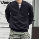JEEP SPIRIT large size 300Jin Jin is equal to 0.5 kg large size men's Henry collar sweatshirt men's spring and autumn new American fashion brand loose top bottoming shirt gray M