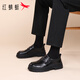 Red dragonfly leather shoes men's soft sole slip-on business casual shoes men's leather breathable loafers WLA250301 black 40