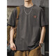 Reine Drei-Pin-Nadel-Modemarke Kurzärärmelte T-Shirt Herren Sommer Lose großgröße reines Baumwoll-T-Shirt American Retro Motorrad gedruckt halbärmelig HST1518 Dunkelgrau 10xl M 100-120jin [Jin gleich 0,5 kg]