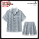 Langsha (Langsha) pijama de seda de hielo para el verano de hombres 2025 pantalones negros de manga corta para hombres de verano para hombres delgado ropa de ropa para hombres G854 3XL (altura sugerida 185 y peso 175