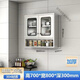 Tingbaisheng stainless steel home kitchen wall cabinet cupboard bathroom bathroom wall cabinet balcony wall storage cabinet cabinet wall cabinet 304 stainless steel thickened glass door wall cabinet 80 cm wide