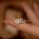 PT950 platinum laurel one carat moissanite diamond ring for girls 520 Valentine's Day birthday gift