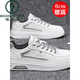 
Woodpecker men's shoes 2025 spring and summer breathable versatile casual casual high-rise shoes men's leather shoes feel level-like white shoes 7372 white and green high-rise style 43