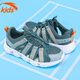 Anta Children's Sandals Boy's Middle Child Mesh Buchable Baby's Baby Bump Foot Kick Hole Chaussures de plage de Boy's Beach Traçage des chaussures de ruisseau Sage Green / Fish Green 33