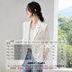 Chandubila Contains Linen 2025 Autumn One-button Shoulder Pad Lace Cuffs Notched Lapel Three-quarter Sleeve Blazer