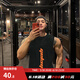GEKM Muscle Fitness Brothers Trendy Vest Male Brothers Summer Running Basketball Training Vest Sleeveless T-Shirt Sportswear B-09 (Cotton) Black Orange Blossom XL [Recommended 140-160Jin [Jin equals 0.5kg]]