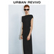 UR[HOT]2025 autumn new women's clothing style thin belt off-shoulder collar dress UWG750210 black M
