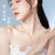 Gift for a long time Hetian Jade 999 pure gold pendant necklace for women, birthday gift for girlfriend, wife, mother, ladies and girls