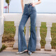 Baitu Betu Women's Clothing 2025 Summer NUEVO Jeans Jeans vaso de vaso Campaña Pantalones de algodón de algodón