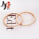 Libiao 2025 new pure 14K gold Russian purple gold ring for women in rose gold personalized row of diamonds for women No. 12