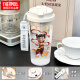 Thermos Nezha Ao Bing Outdoor Water Cup Tragbare Doppelkaffeetasse Kaffeetasse Neue Männer- und Frauen-Sportstrohkessel mit hohem grünem Lily des Valley PC Water Cup-Hst3294, die + PC-PC kombinieren