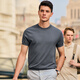 Mr. Bu Bu BU Modekontrast Farbe Rundes Hals gestrickt T-Shirt Sommer atmungsaktiv