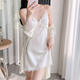 
Wen Shiou 2025 new lace pajamas for women in summer sexy suspender nightgown for home clothes ice silk nightgown two-piece set with chest pad 846# green two-piece set L 165() Recommended 100-120Jin [Jin equals 0.5 kg]